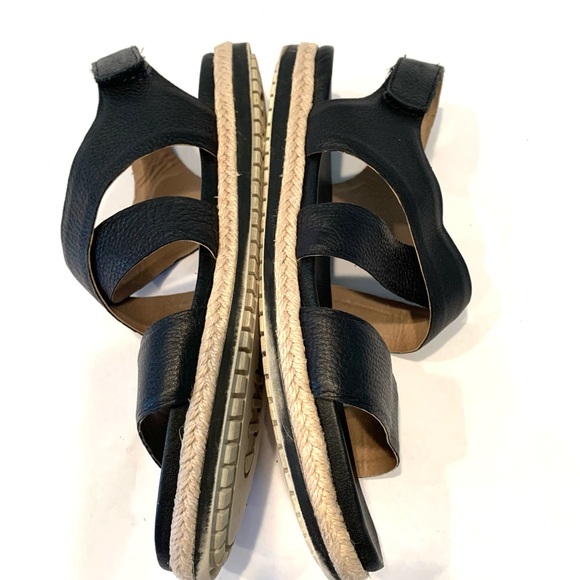 Adam Tucker Black Genuine Leather Espadrille Sandal - Picture 8 of 12